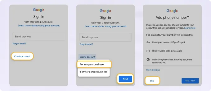 如何在 Android 和 iOS 手機上建立無需電話號碼的 Gmail
